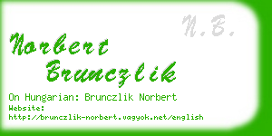 norbert brunczlik business card